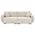 BIGSOFA Flachgewebe Beige  - Beige/Schwarz, KONVENTIONELL, Kunststoff/Textil (250/72/145cm) - Carryhome