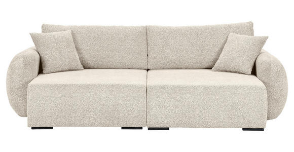 BIGSOFA Flachgewebe Beige  - Beige/Schwarz, KONVENTIONELL, Kunststoff/Textil (250/72/145cm) - Carryhome
