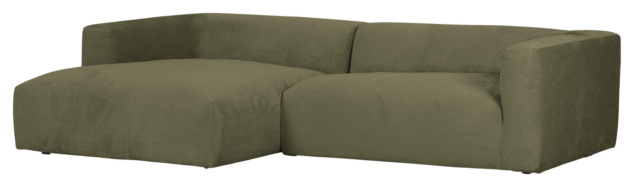 ECKSOFA in Chenille Waldgrün  - Waldgrün/Schwarz, Design, Kunststoff/Textil (175/280cm) - Landscape