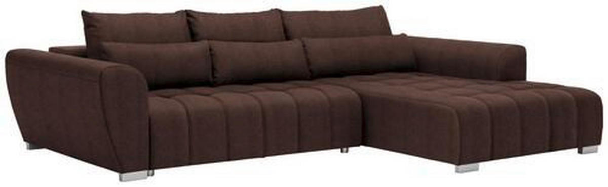 HÖRNSOFFA i vävt tyg brun  - brun/silver, Modern, textil/plast (304/218cm) - Livetastic