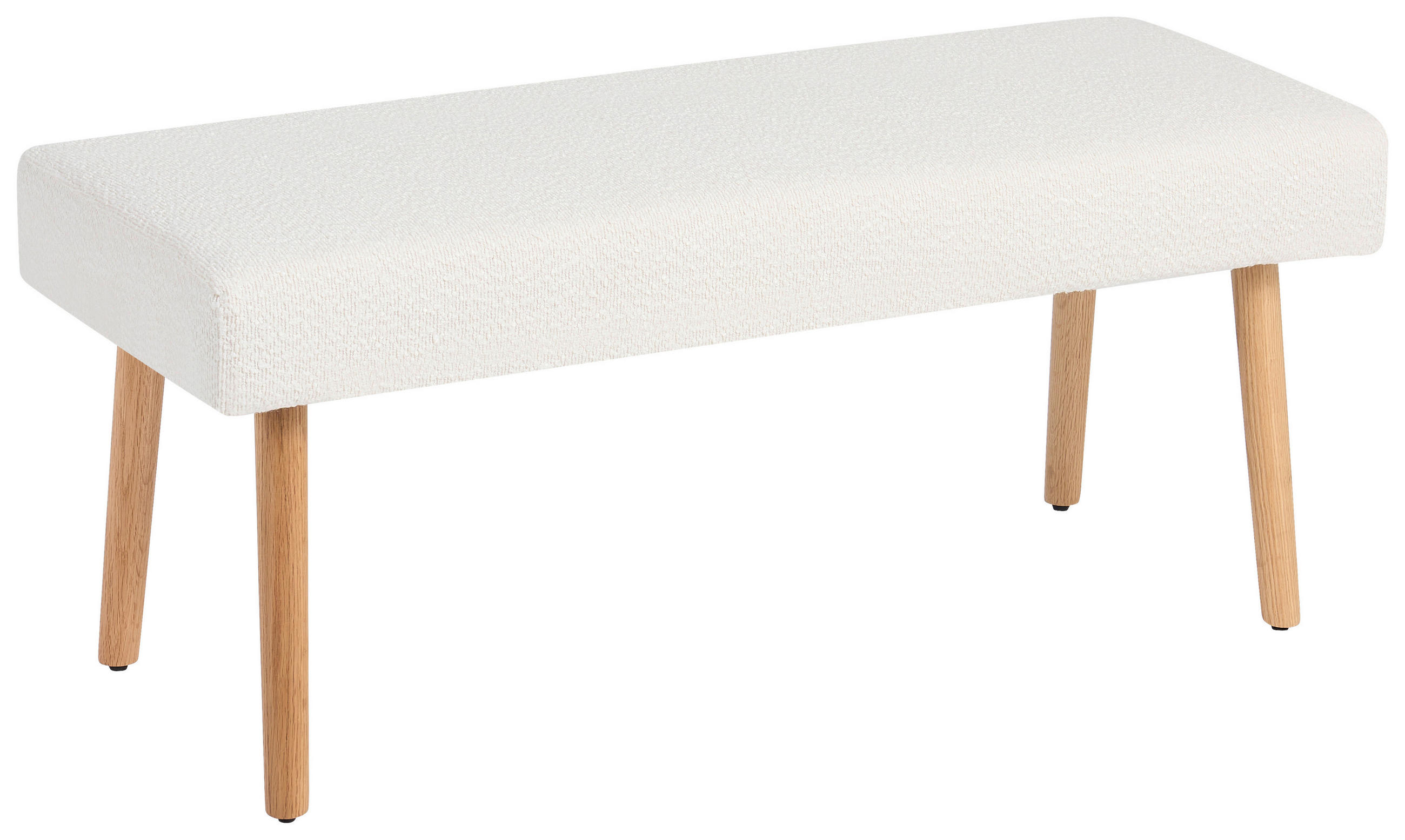 SITZBANK 98/42/40 cm Fleece Eichefarben, Beige Eiche massiv  - Eichefarben/Beige, KONVENTIONELL, Holz/Textil (98/42/40cm) - VanDerken