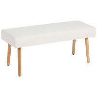 SITZBANK 98/42/40 cm Fleece Eichefarben, Beige Eiche massiv  - Eichefarben/Beige, KONVENTIONELL, Holz/Textil (98/42/40cm) - VanDerken