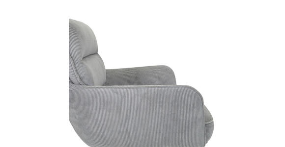 ARMLEHNSTUHL  Stoffauswahl, Sitzfläche 360° drehbar, automatische Rückholfunktion Cord  - Hellgrau/Schwarz, Design, Textil/Metall (60/95/62cm) - Novel