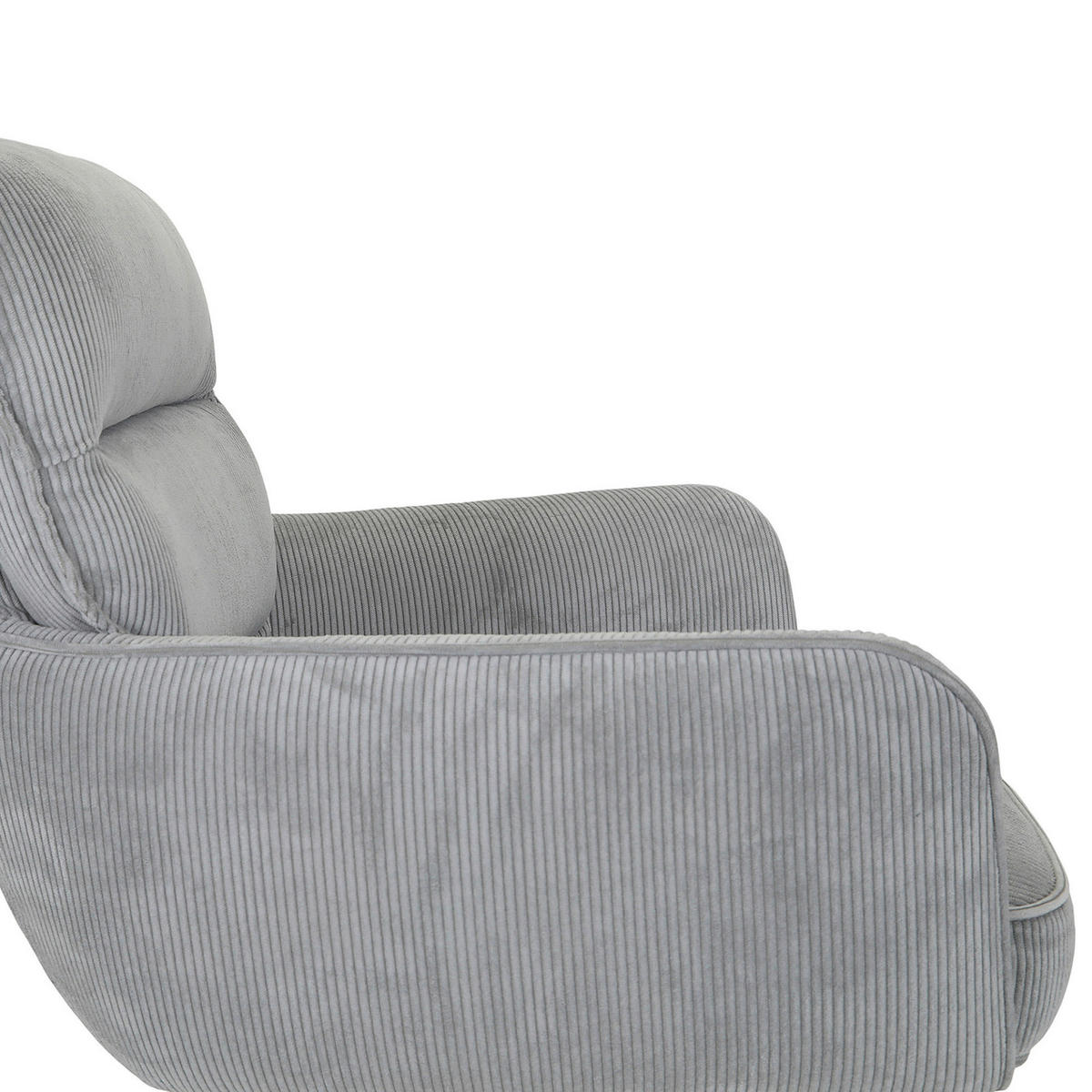 ARMLEHNSTUHL  Stoffauswahl, Sitzfläche 360° drehbar, automatische Rückholfunktion Cord  - Hellgrau/Schwarz, Design, Textil/Metall (60/95/62cm) - Novel