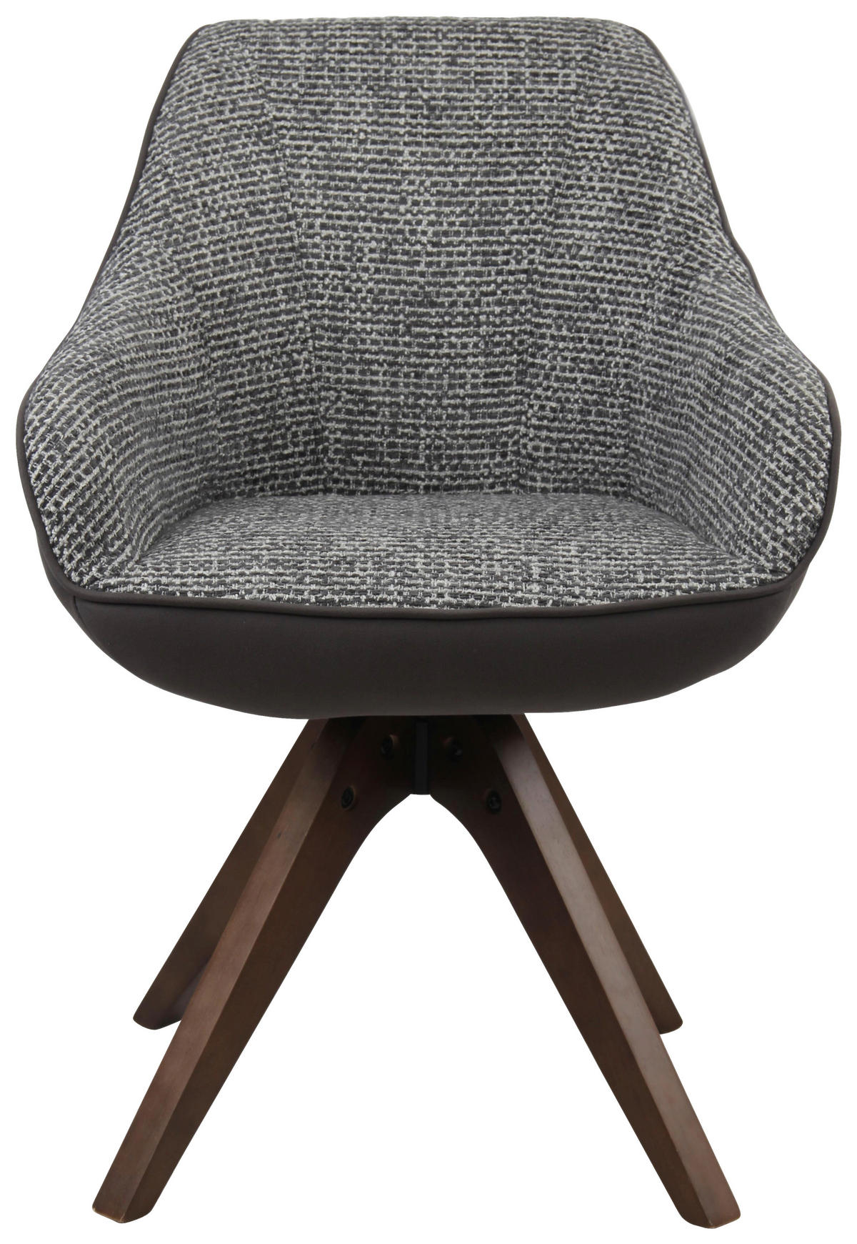 ARMLEHNSTUHL  Sitzfläche 360° drehbar Webstoff, Bouclé  Dunkelgrau, Dunkelbraun  - Dunkelgrau/Eichefarben, MODERN, Holz/Textil (58/84/55cm) - Livetastic