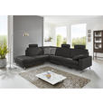ECKSOFA  in Mikrofaser Anthrazit  242/275 cm  - Anthrazit/Alufarben, Design, Textil/Metall (242/275cm) - Dieter Knoll