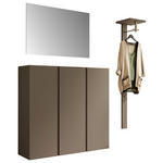 GARDEROBE 3-teilig  in 170/185/33 cm  - Taupe, Design, Glas/Holzwerkstoff (170/185/33cm) - Moderano