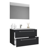 BADEZIMMER 3-teilig  in 80 cm  - Weiss/Alufarben, Modern, Keramik/Holzwerkstoff (80cm) - MID.YOU