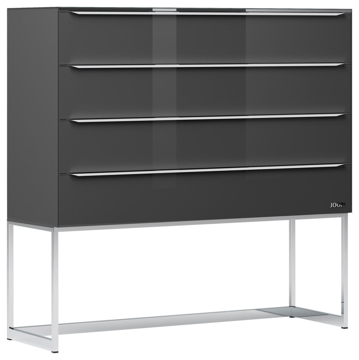 KOMMODE  in 120/77/40 cm  - Chromfarben/Dunkelgrau, Design, Glas/Holzwerkstoff (120/77/40cm) - Joop!