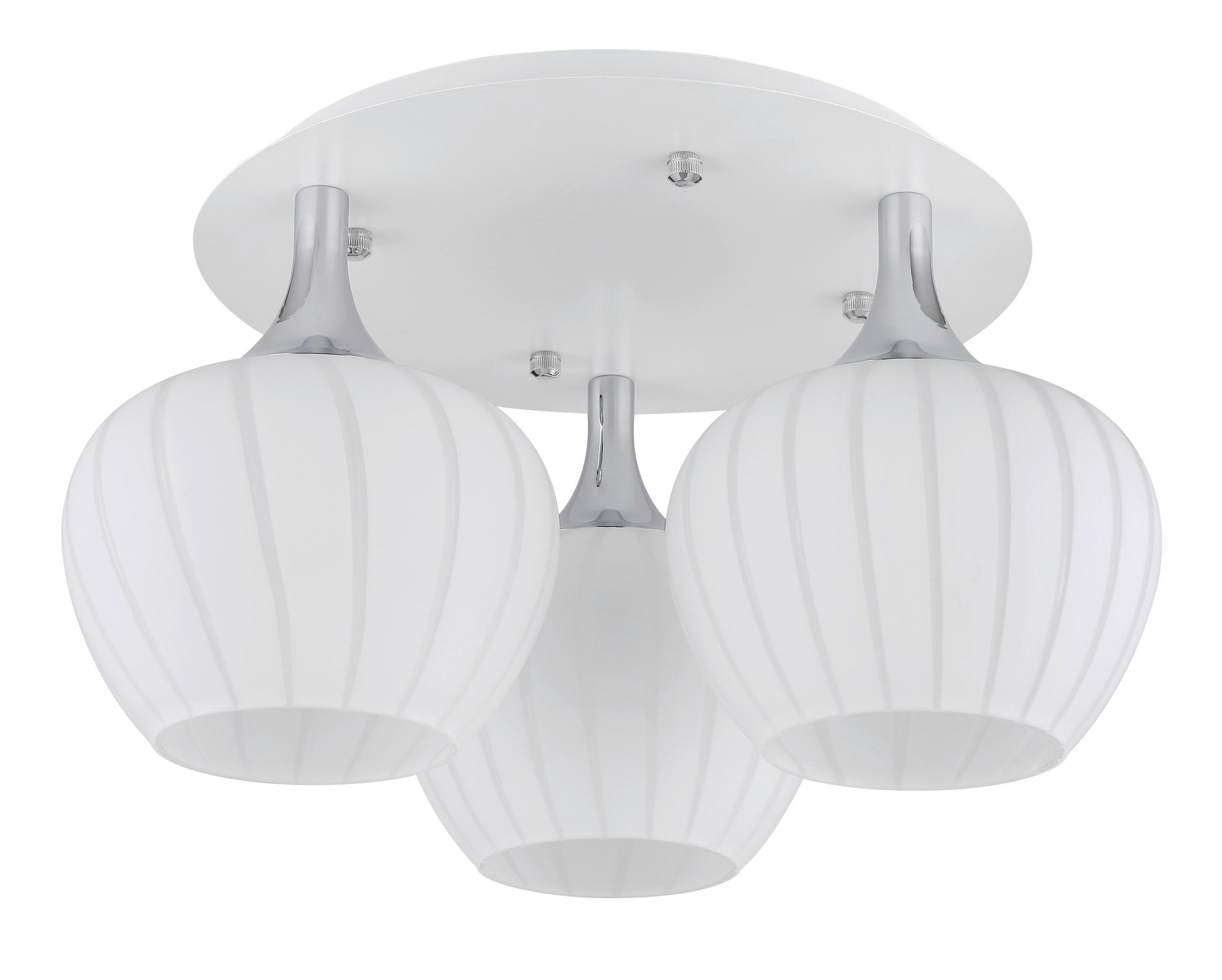 TAKLAMPA 45/25,5 cm  - kromfärg/opal, Klassisk, metall/glas (45/25,5cm) - Globo