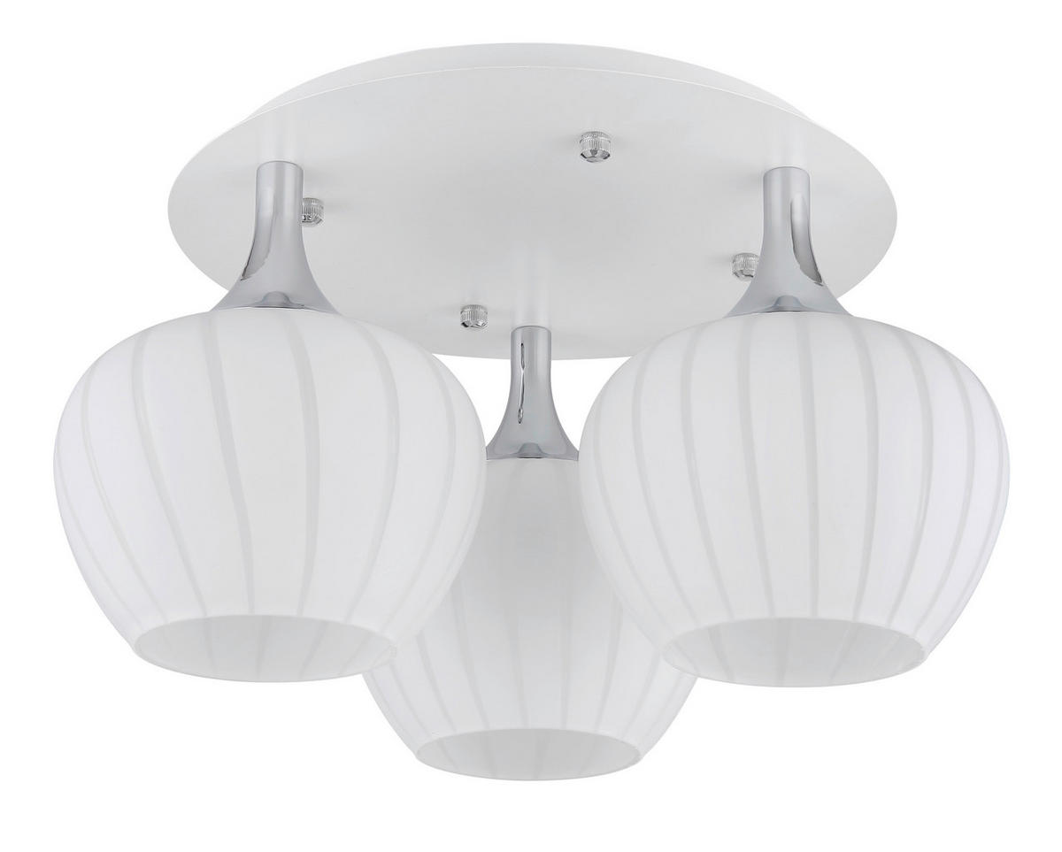 STROPNA SVETILKA 45/25,5 cm   - barve kroma/opal, Konvencionalno, kovina/steklo (45/25,5cm) - Globo