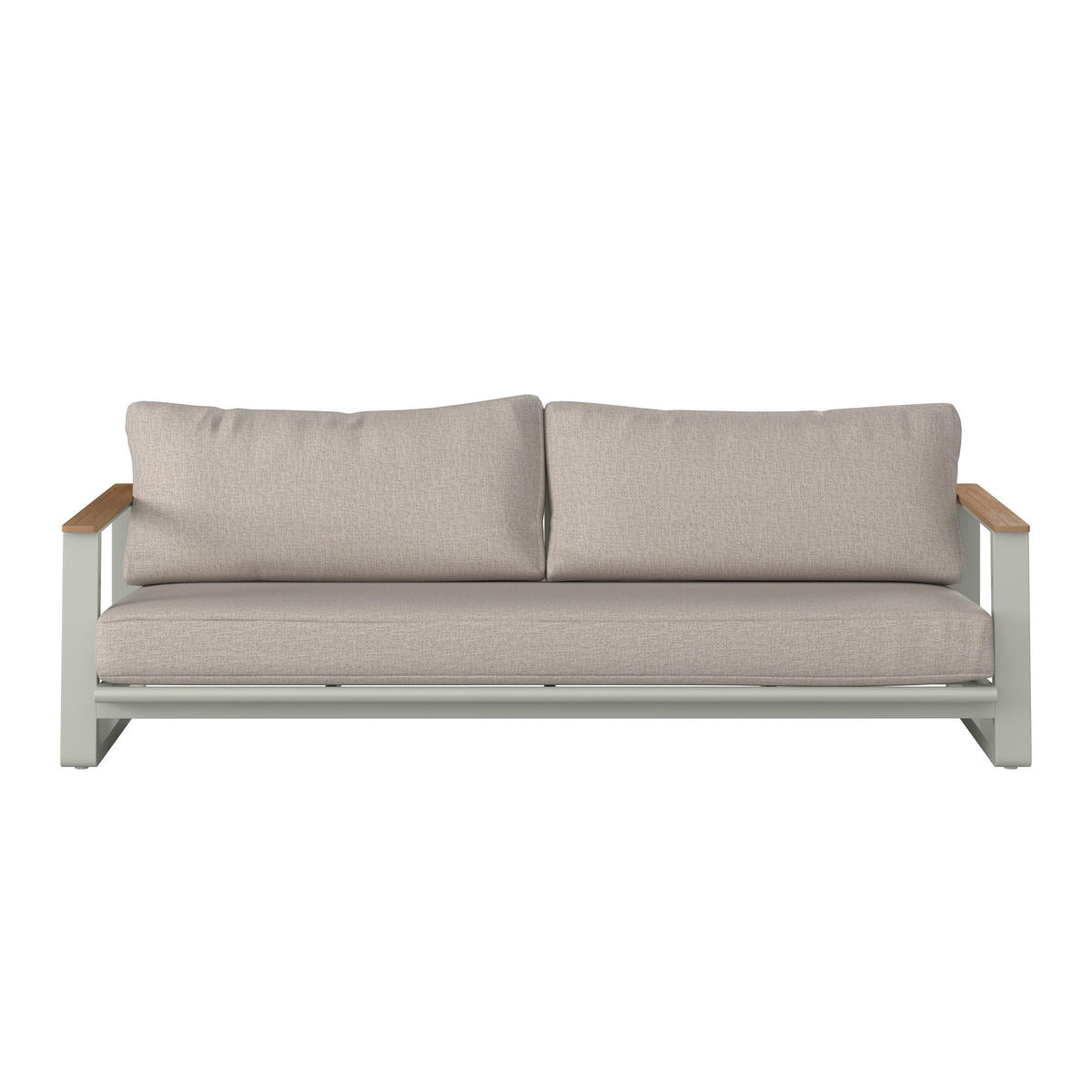 LOUNGEGARNITUR 4-teilig   209.5/65/82.5 cm Aluminium  - Beige/Braun, MODERN, Kunststoff/Textil (209.5/65/82.5cm) - Ambia Garden