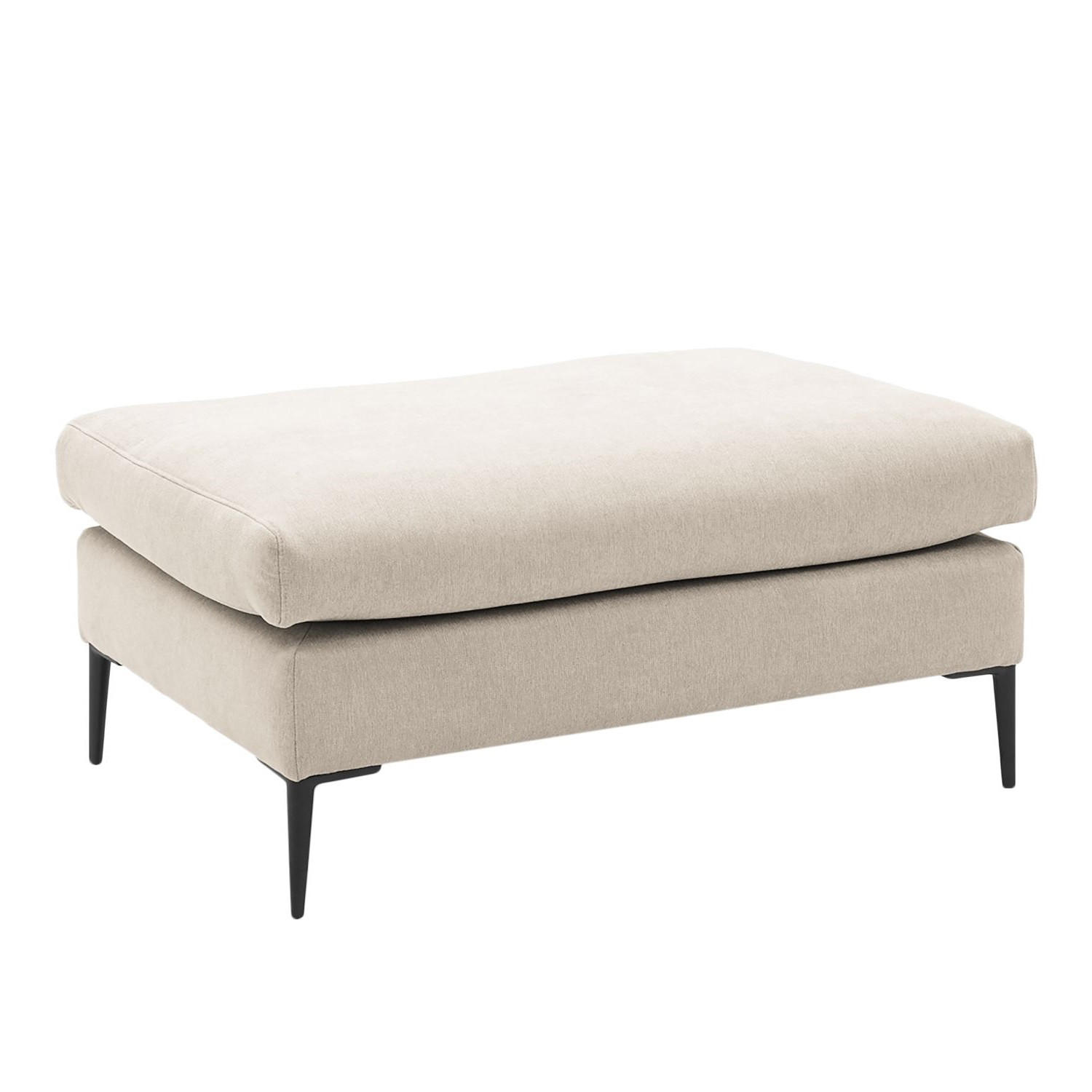 HOCKER Webstoff Beige  - Beige/Schwarz, Design, Textil (101/43/69cm) - home24
