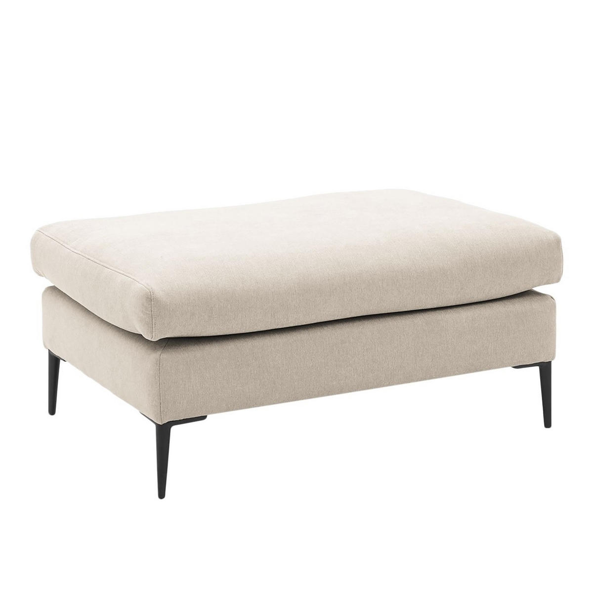 HOCKER in Textil Beige  - Beige/Schwarz, Design, Textil (101/43/69cm) - Trendmanufaktur
