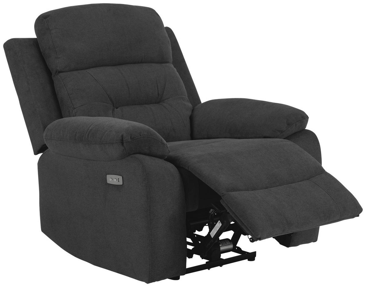 FERNSEHSESSEL in Chenille Dunkelgrau  - Dunkelgrau/Schwarz, KONVENTIONELL, Textil/Metall (92/98/96cm) - MID.YOU