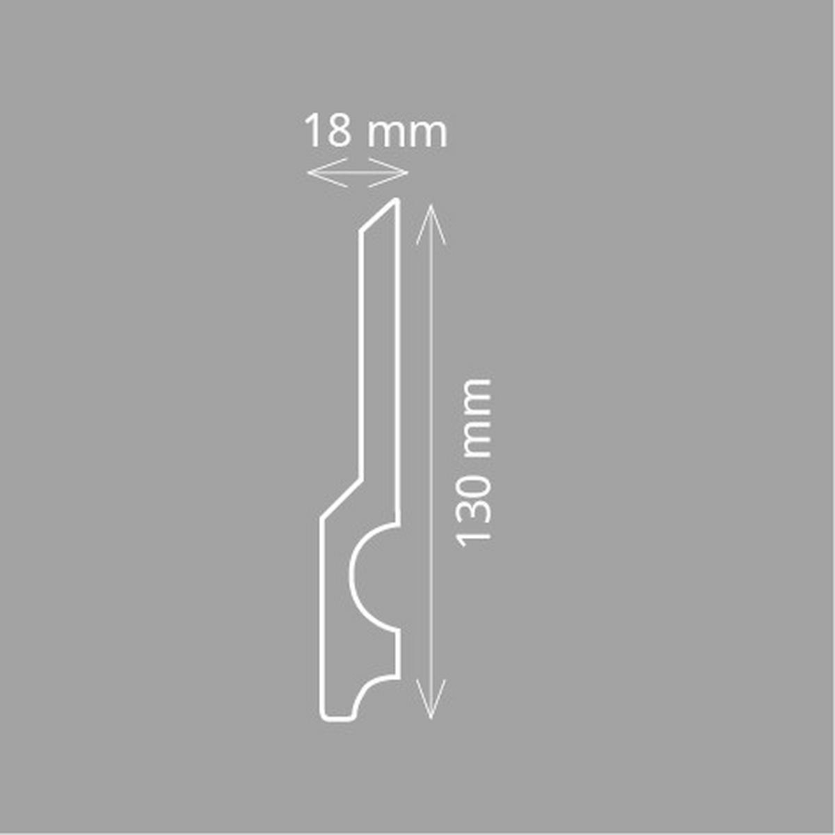 ZIERLEISTE 200/1,8/13,0 cm Weiß Kunststoff  - Weiß, Design, Kunststoff (200/1,8/13,0cm)
