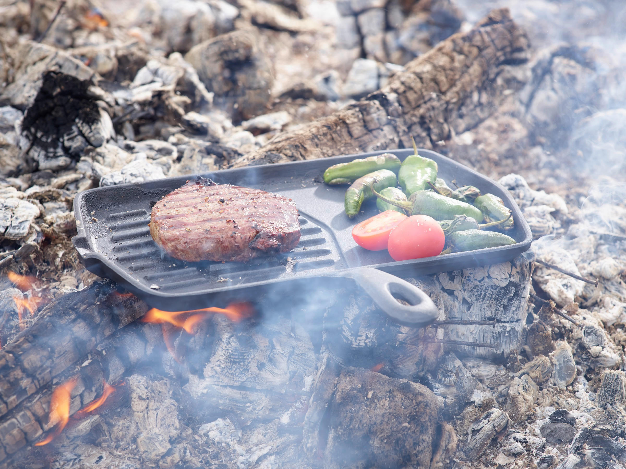 GRILLPFANNE  - Schwarz, Basics, Metall (34/30,5/2cm) - Echtwerk