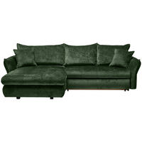 ECKSOFA in Chenille Waldgrün  - Waldgrün/Schwarz, Konventionell, Kunststoff/Textil (180/275cm) - Stylife