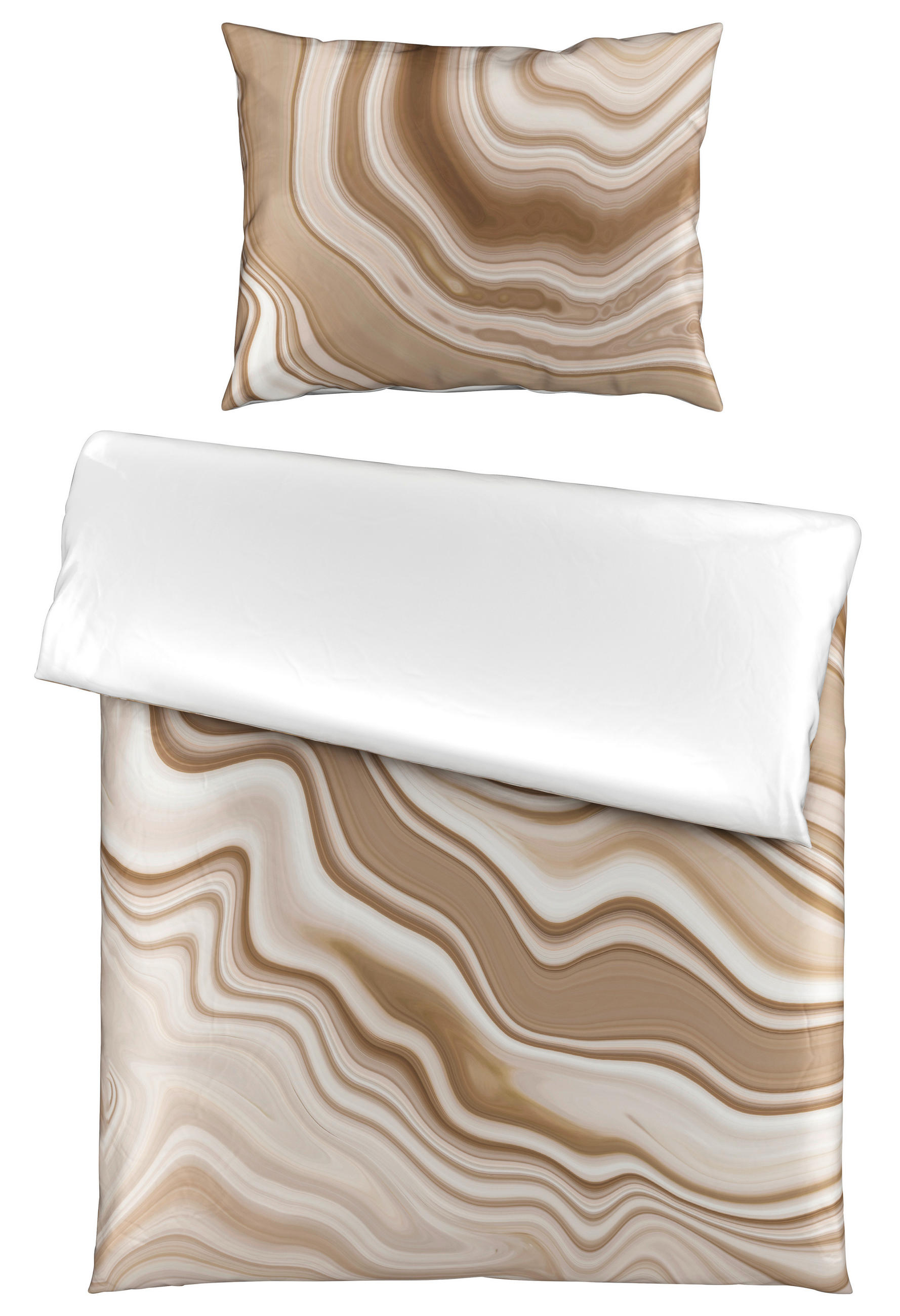 POSTELJINA SA DVA LICA WAVY 140/200 cm saten prirodna boja  - prirodna boja, Konvencionalno, tekstil (140/200cm) - Esposa