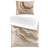 OBOJESTRANSKA POSTELJNINA WAVY 140/200 cm saten naravne barve  - naravne barve, Konvencionalno, tekstil (140/200cm) - Esposa