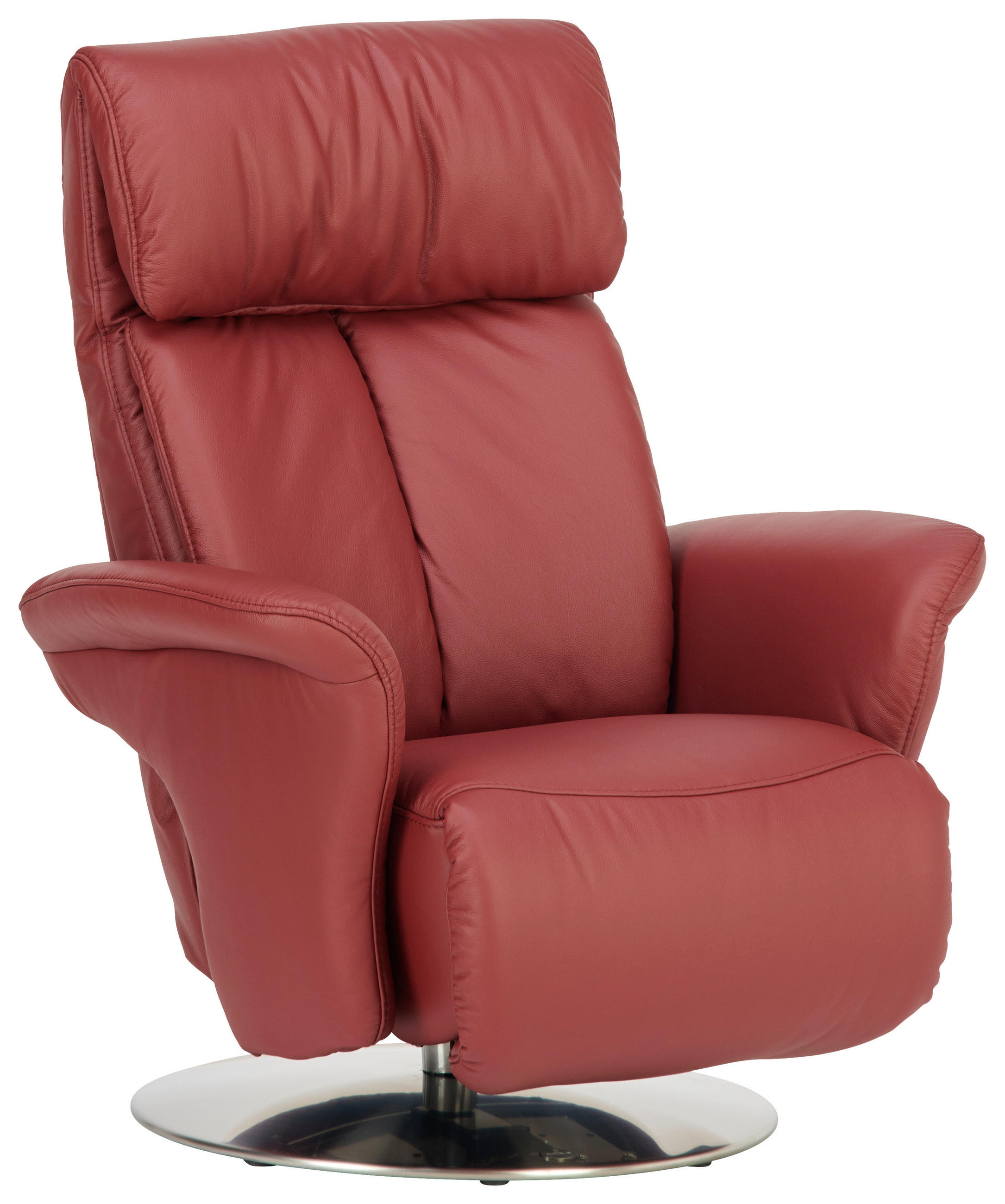 RELAXSESSEL in Leder Rot  - Edelstahlfarben/Rot, Design, Leder/Metall (82/107/88cm) - Himolla