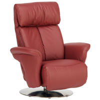 RELAXSESSEL in Leder Rot  - Edelstahlfarben/Rot, Design, Leder/Metall (82/107/88cm) - Himolla