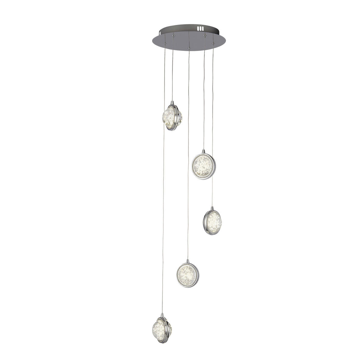 LED-HÄNGELEUCHTE Quartz 31/150 cm   - Chromfarben/Transparent, KONVENTIONELL, Glas/Metall (31/150cm) - Searchlight