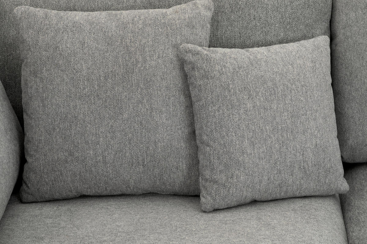 ECKSOFA Grau Webstoff  - Schwarz/Grau, Design, Textil/Metall (212/323cm) - Livetastic