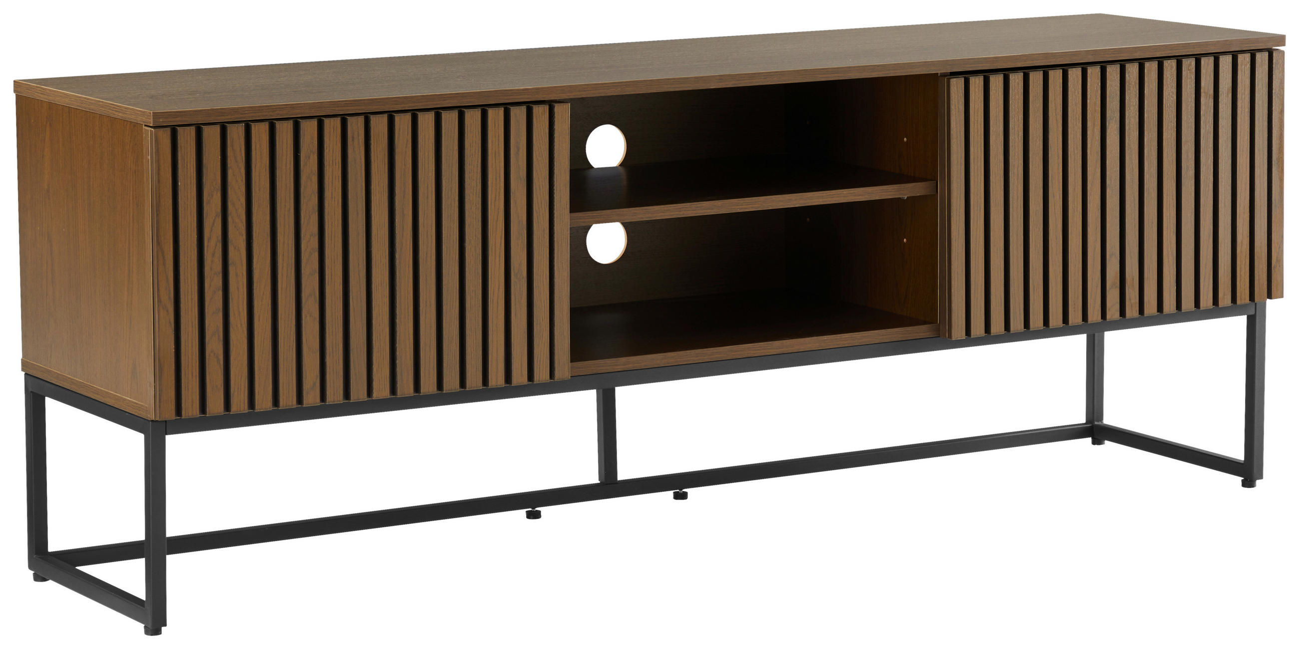 LOWBOARD Bueno  in 160/60/40 cm  - Eiche dunkel/Schwarz, MODERN, Holzwerkstoff/Metall (160/60/40cm) - Xora