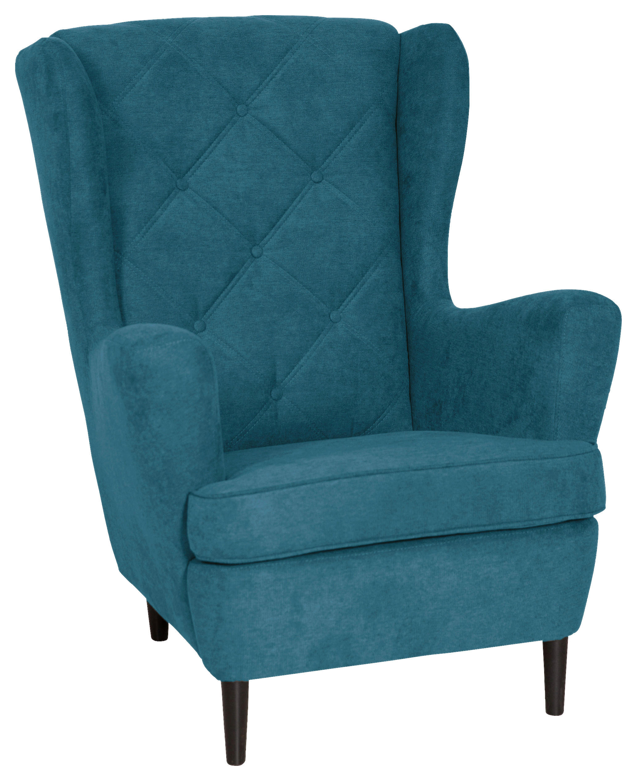 FÜLES FOTEL - türkiz/sötétszürke, Basics, textil/fa (78/102/98cm) - Carryhome