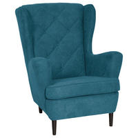 FÜLES FOTEL - türkiz/sötétszürke, Basics, textil/fa (78/102/98cm) - Carryhome