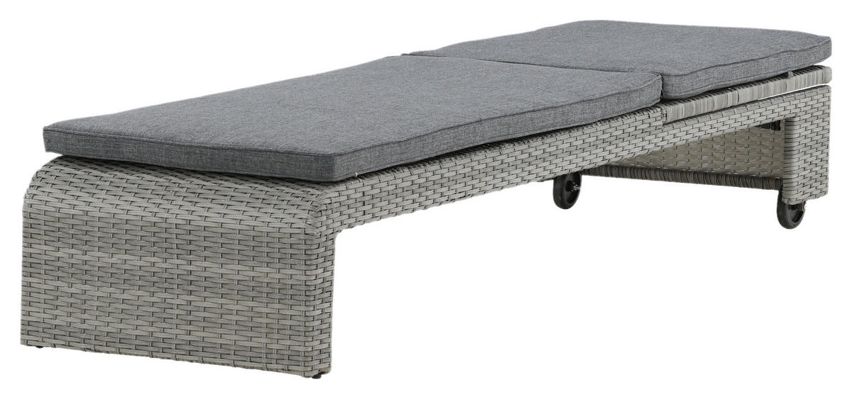SONNENLIEGE 60/32/196 cm  - Grau, KONVENTIONELL, Kunststoff/Textil (60/32/196cm) - Gardenson