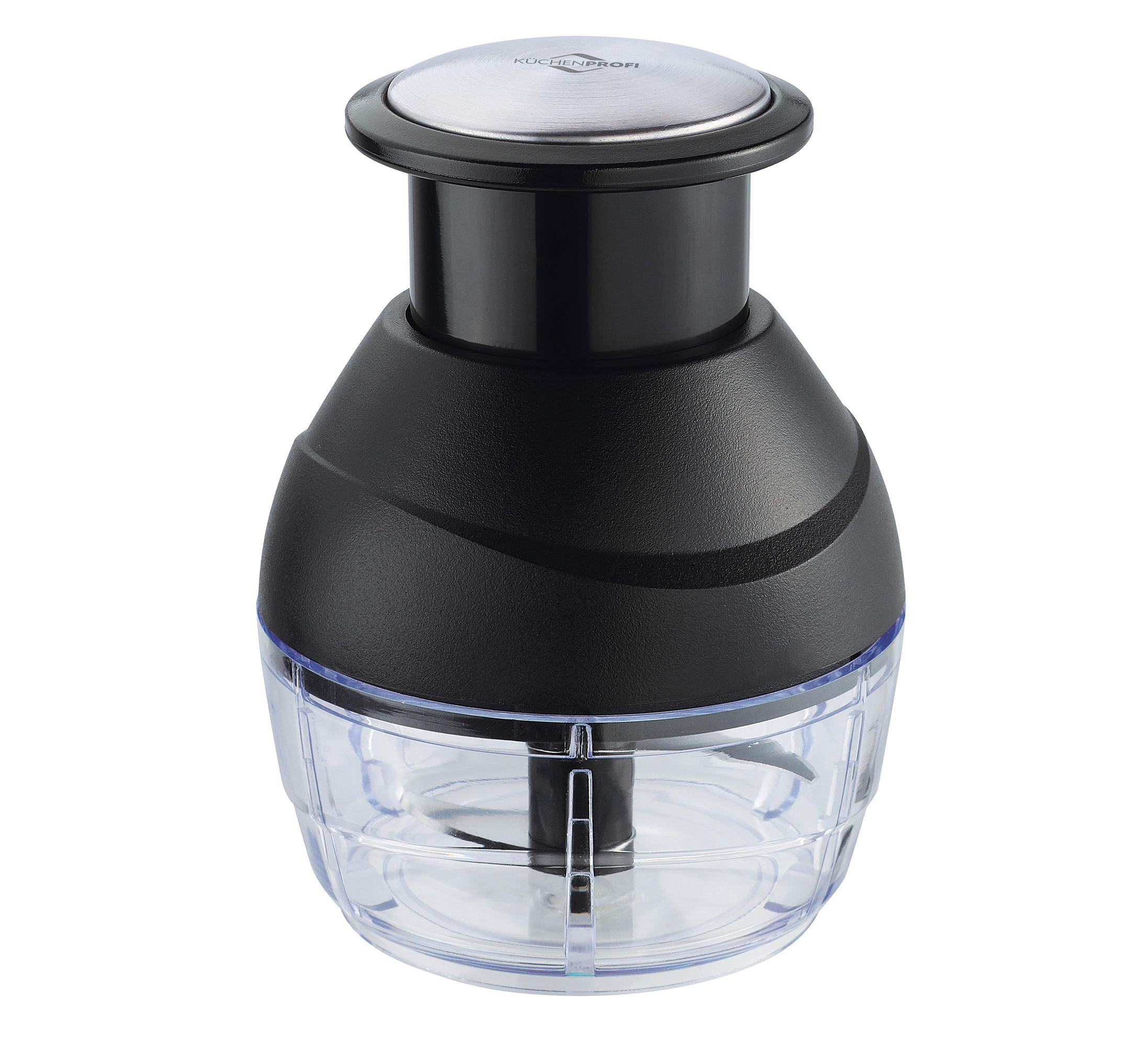 UNIVERSALZERKLEINERER PUSH  - Transparent/Schwarz, Basics, Kunststoff (8,5/11,5cm) - KÜCHENPROFI