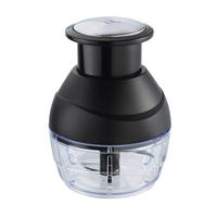 UNIVERSALZERKLEINERER PUSH  - Transparent/Schwarz, Basics, Kunststoff (8,5/11,5cm) - KÜCHENPROFI