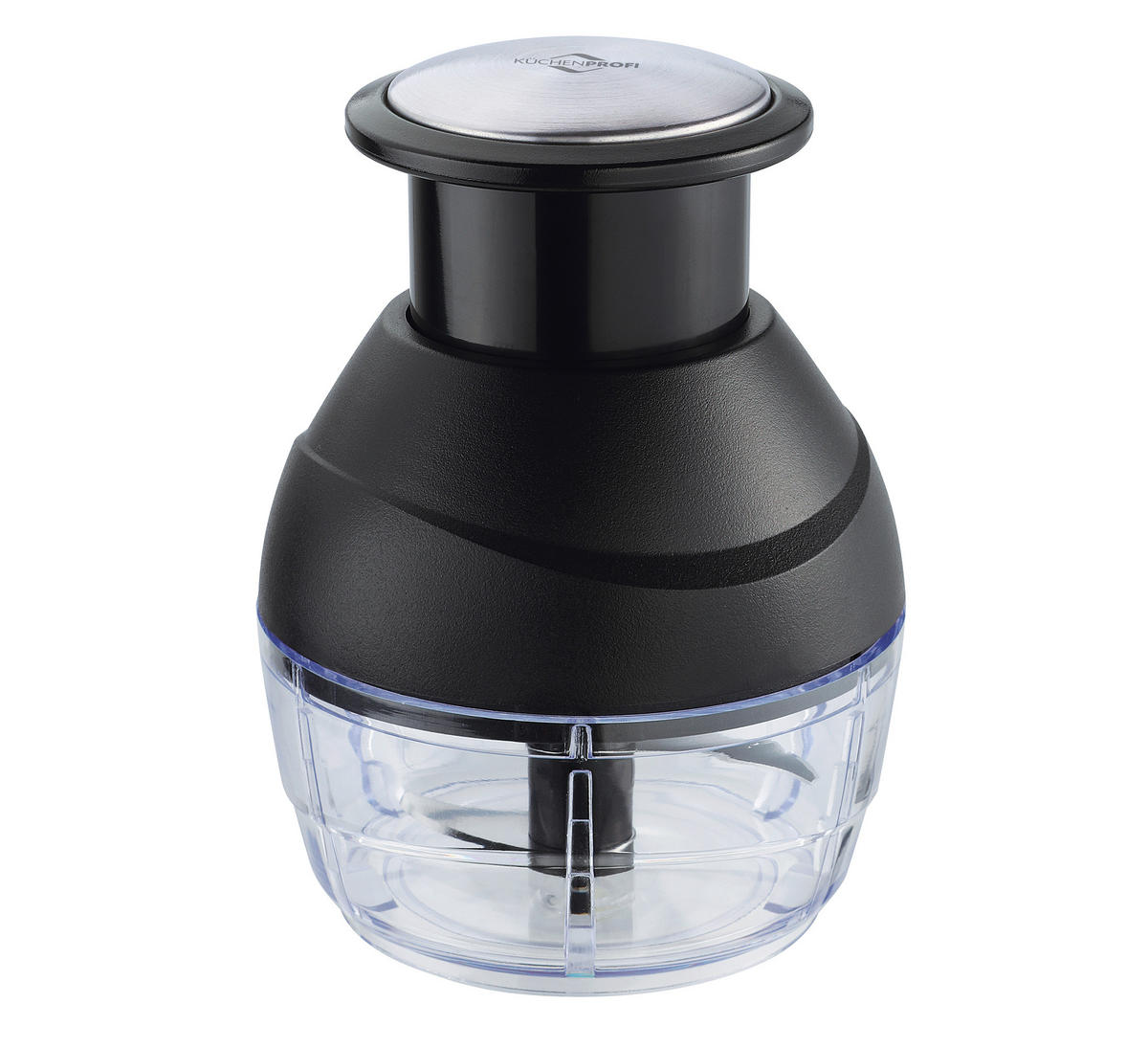 UNIVERSALZERKLEINERER PUSH  - Transparent/Schwarz, Basics, Kunststoff (8,5/11,5cm) - KÜCHENPROFI