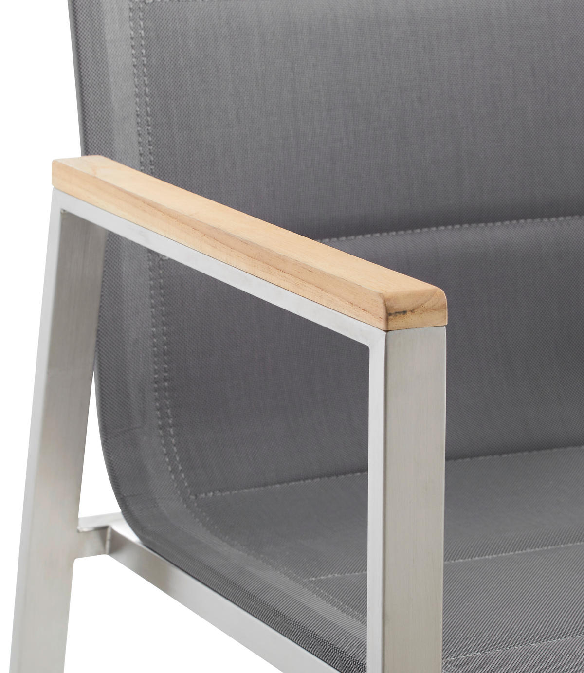 STOHOVATELNÉ KŘESLO, dřevo, kov, textil - šedá/barvy teak, Design, kov/dřevo (54/85/63cm) - Amatio