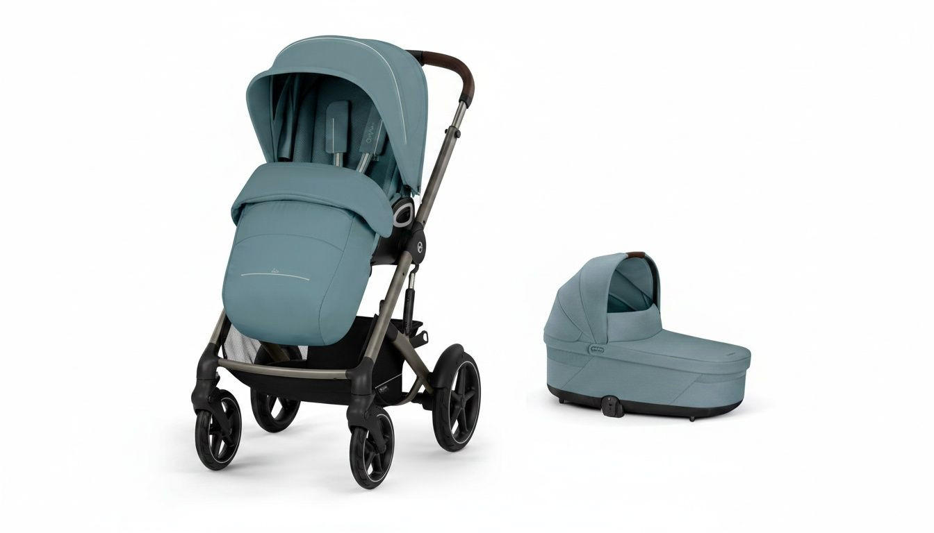 KINDERWAGEN Talos S TPE inkl. Fold-Carrycot  - Taupe/Hellblau, Basics, Textil/Metall (93/60/115cm) - cybex GOLD