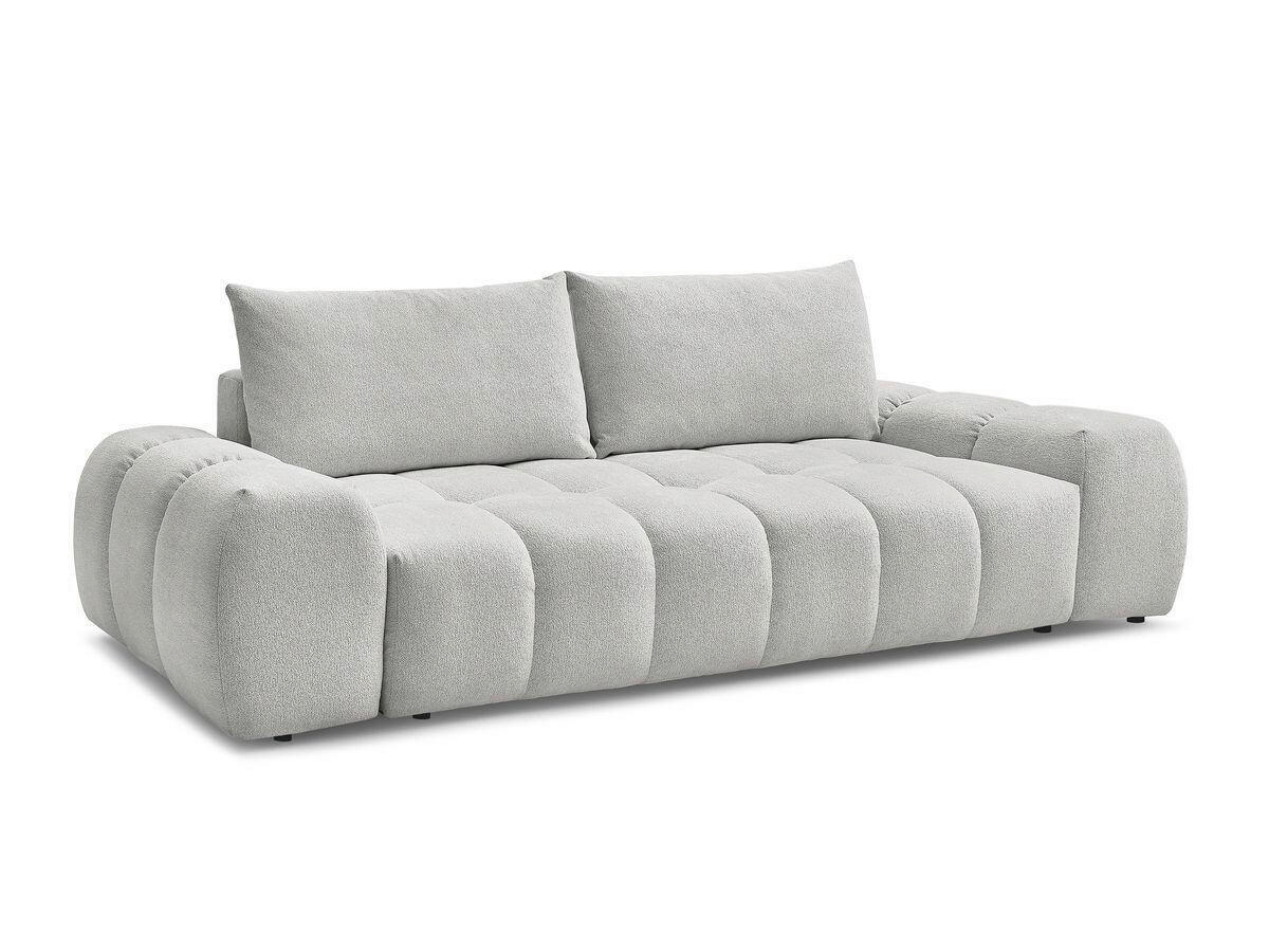 3-SITZER-SOFA EVEREST Flachgewebe Hellgrau  - Hellgrau/Schwarz, MODERN, Kunststoff/Textil (278/90/115cm)