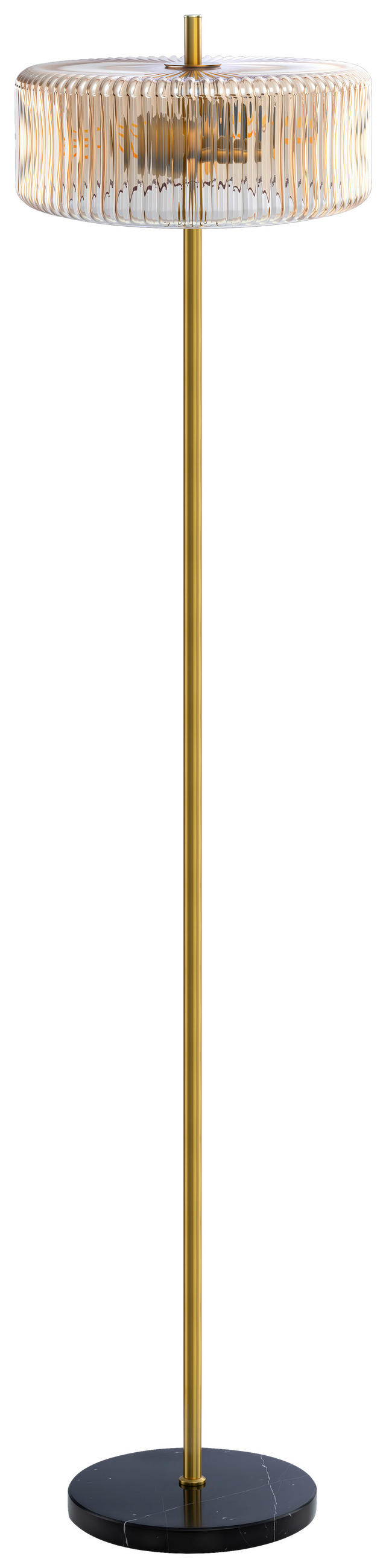 STEHLEUCHTE 30/145 cm    - Goldfarben/Bernsteinfarben, Trend, Glas/Metall (30/145cm) - Collet's Monde