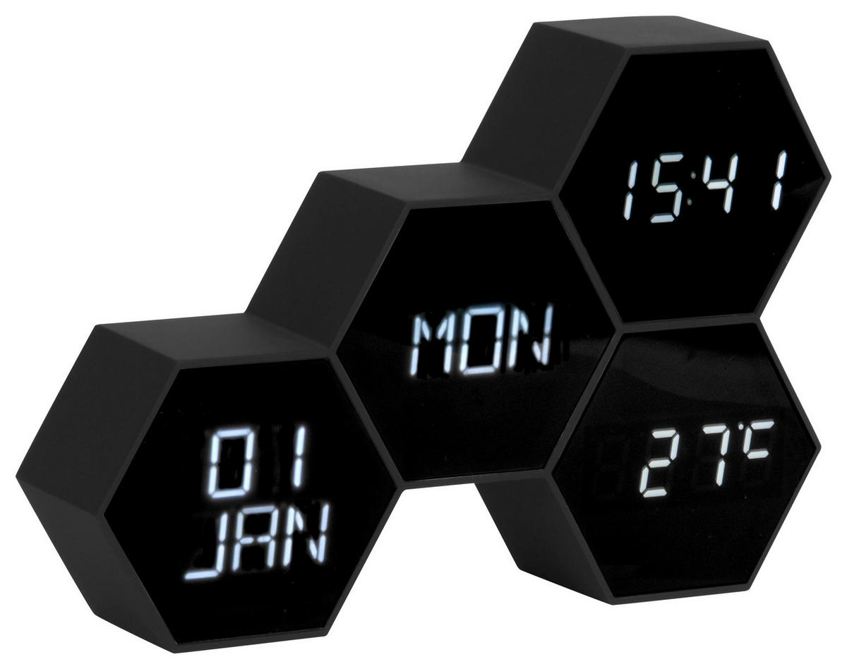 WECKER Six in the mix Schwarz 17,5/12/4,5 cm  - Schwarz, Basics, Kunststoff (17,5/12/4,5cm) - Karlsson