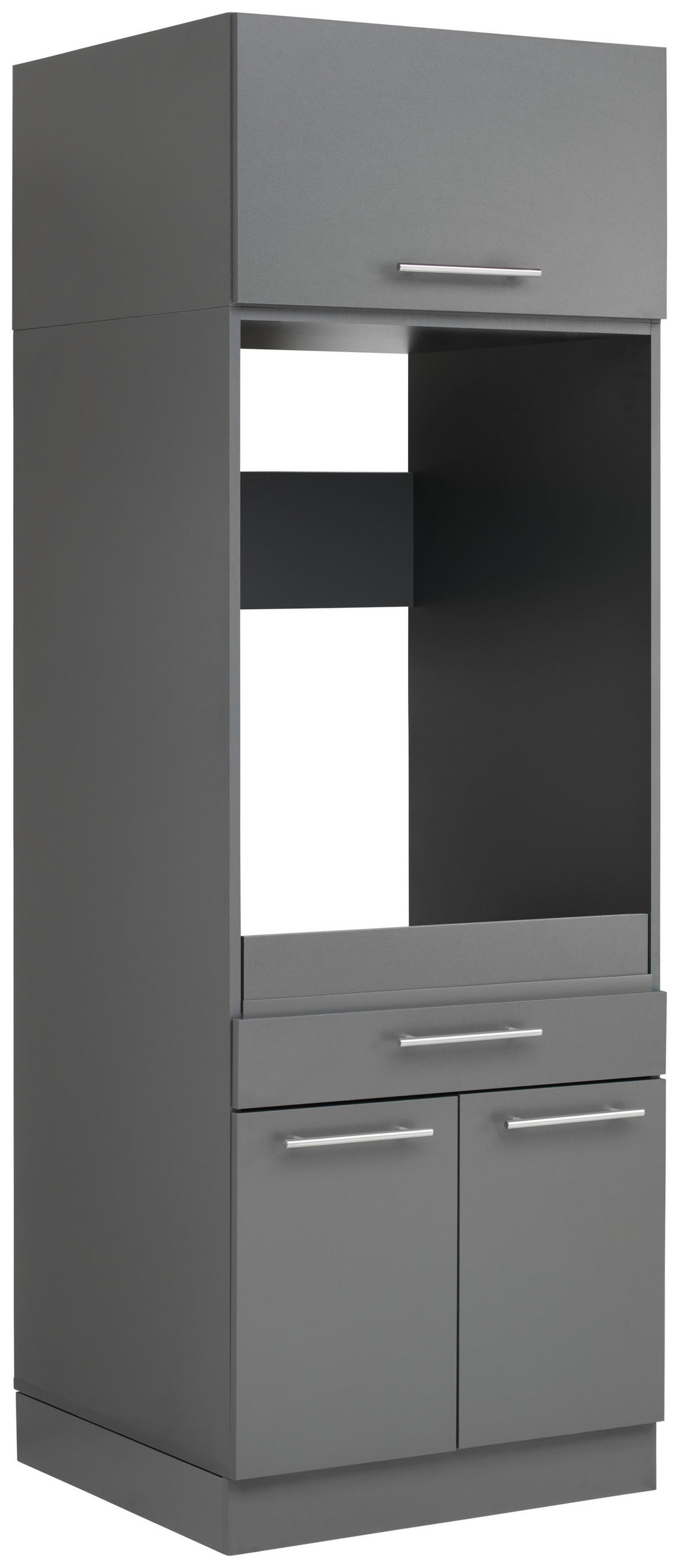 WASCHMASCHINENSCHRANK 67,5/162/67,5 cm  in Anthrazit  - Anthrazit/Silberfarben, Design, Holzwerkstoff/Kunststoff (67,5/162/67,5cm)