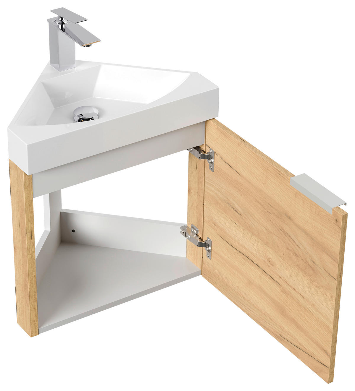 GÄSTEBAD 52,3 cm  - Eichefarben, MODERN, Holzwerkstoff/Stein (52,3cm) - MID.YOU