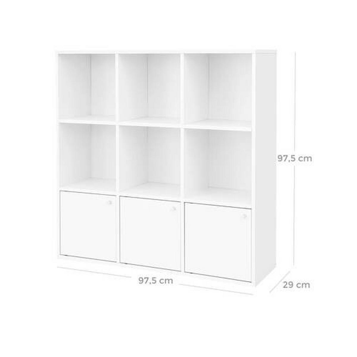 NÁSTENNÁ KNIŽNICA, biela, 98/98/30 cm - biela, Basics, kompozitné drevo/plast (98/98/30cm) - Boxxx