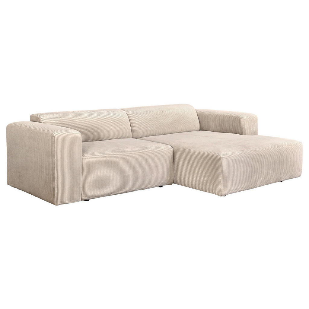Thumbnail - P & B Ecksofa Basma, Creme, Textil, 3-Sitzer, L-Form, Ottomane rechts, 298x175 cm, Made in EU, Oeko-Tex® Standard 100, R...