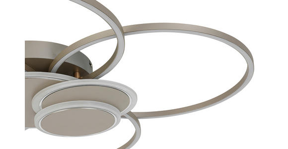 LED-DECKENLEUCHTE 90,5/81/9,5 cm   - Chromfarben/Champagner, Design, Kunststoff/Metall (90,5/81/9,5cm) - Novel