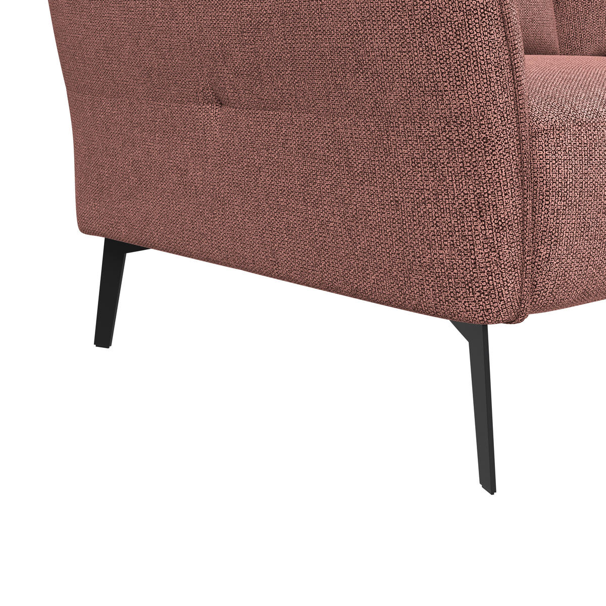 3-SITZER-SOFA Chenille Bordeaux  - Bordeaux/Schwarz, Konventionell, Textil/Metall (184/90/92cm) - Elegando