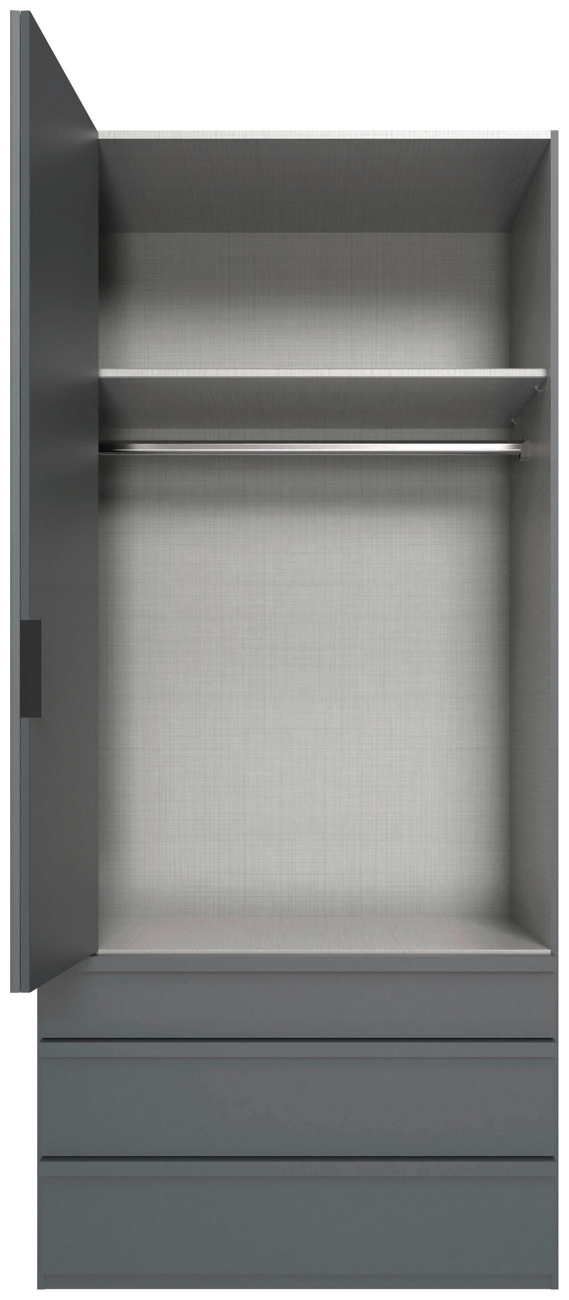 FALTTÜRENSCHRANK in Graphitfarben - Schwarz/Graphitfarben, Design, Glas/Holzwerkstoff (100/236/58cm) - Boxxx