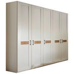 DREHTÜRENSCHRANK 250/216/60 cm,  in Weiß, Eiche Bianco, 5-türig  - Eiche Bianco/Schwarz, LIFESTYLE, Holzwerkstoff/Metall (250/216/60cm) - Landscape