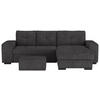 ECKSCHLAFSOFA Schwarz Mikrofaser  - Schwarz, MODERN, Kunststoff/Textil (268/156cm) - MID.YOU