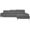 ECKSOFA  in Webstoff Grau  308/205 cm  - Alufarben/Grau, Design, Textil (308/205cm) - Sedda